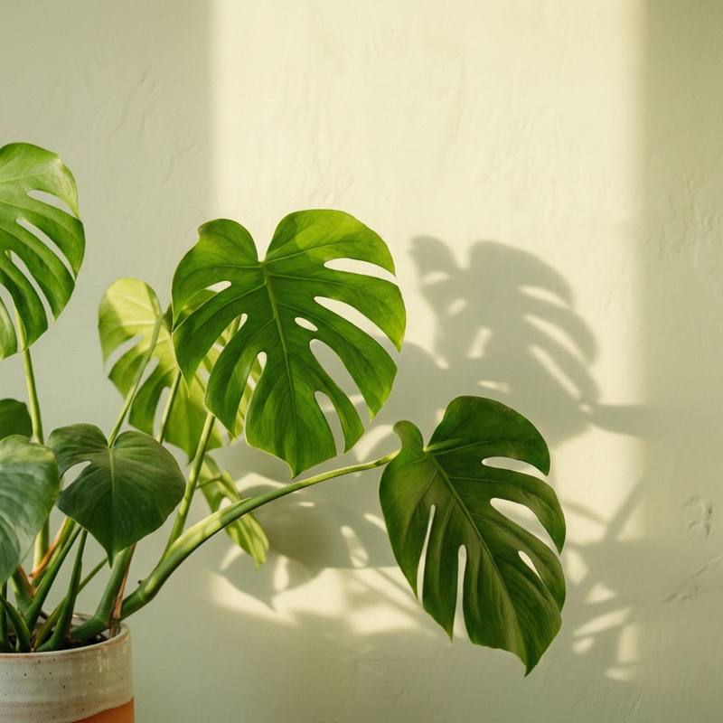 Plants in soft morning light
