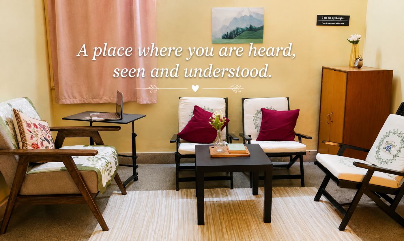 The counselling studio seating area